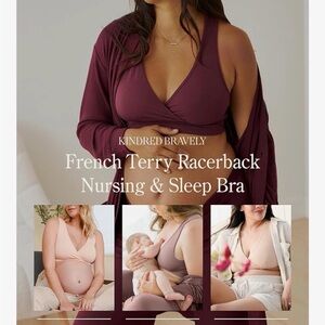 Kindred Bravely French Terry Racerback Nursing & Sleep Bra - Deep Burgundy